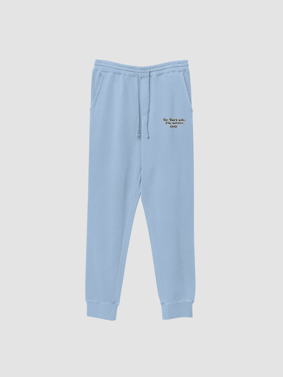 FFS, I'm autistic. embroidered pigment sweatpants (bubble design) product image (3)
