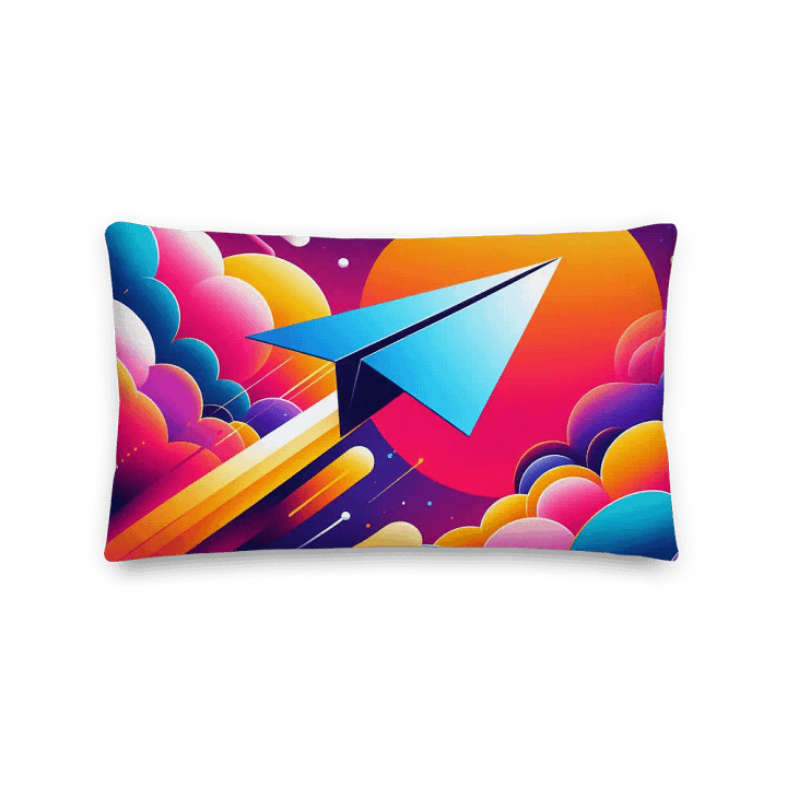Skybound Dreams Premium Pillow | AI design paper airplane product image (2)