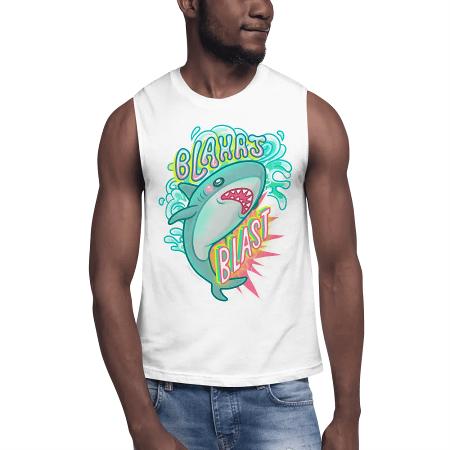 Blahaj Blast Muscle Tank product image (6)