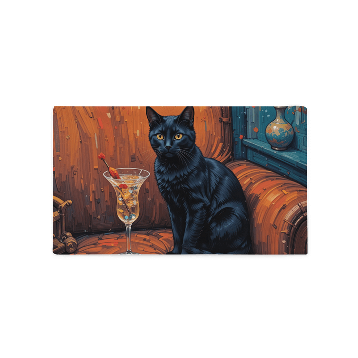 BLACK CAT ON COUCH NEXT TO MARTINI product image (2)