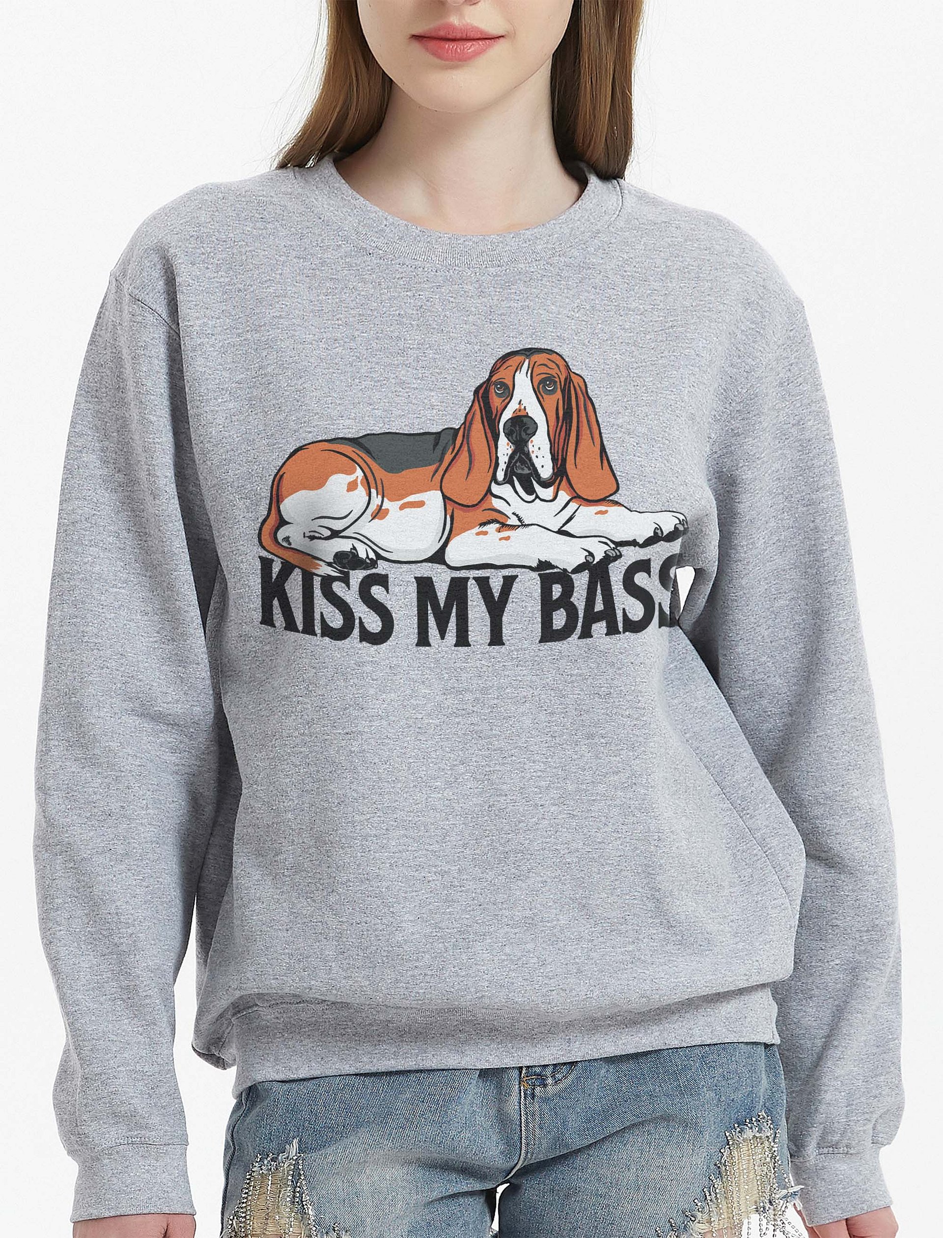 Kiss My Bass Sweatshirt | Funny Shirt for Basset Hound(Tricolor) Owners product image (24)