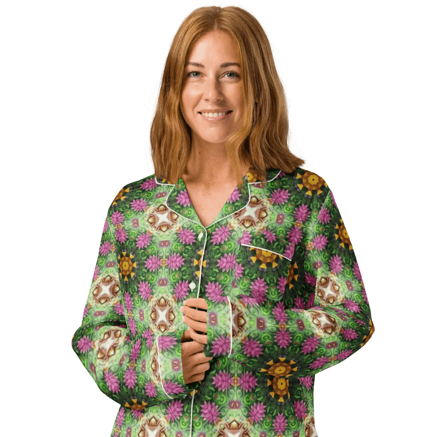 Floral Kaleidoscopic Long Sleeve Pyjama Top product image (3)