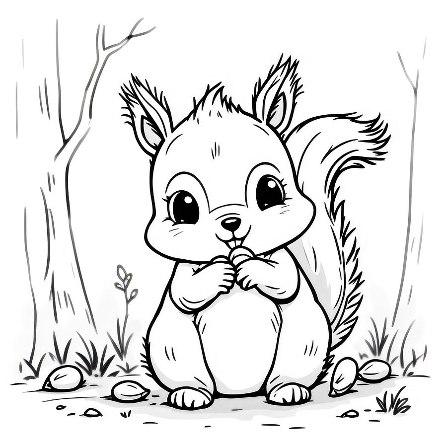 18 Free Squirrels Coloring Page Digital Art - Fun and Creative Designs for All Ages product image (2)