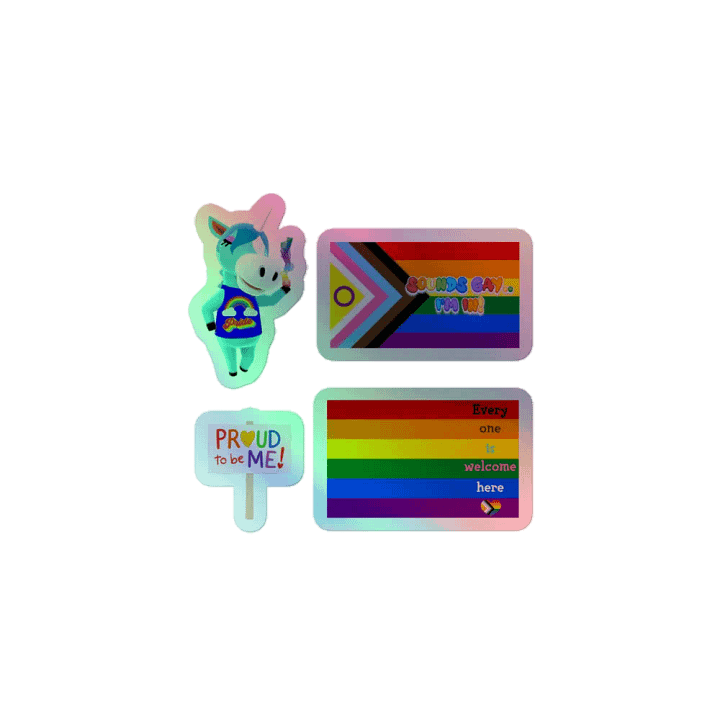 4 Holographic Pride Stickers product image (1)