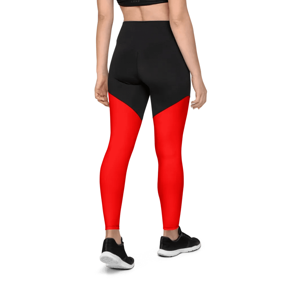 Plain Color Red Sports Leggings product image (2)