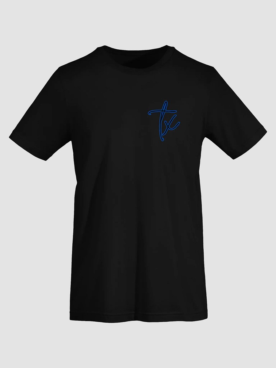 💙 TX Script Tee with Blue Outline | Shadow Script Left-Chest Print | Bella+Canvas Unisex Shirt product image (53)