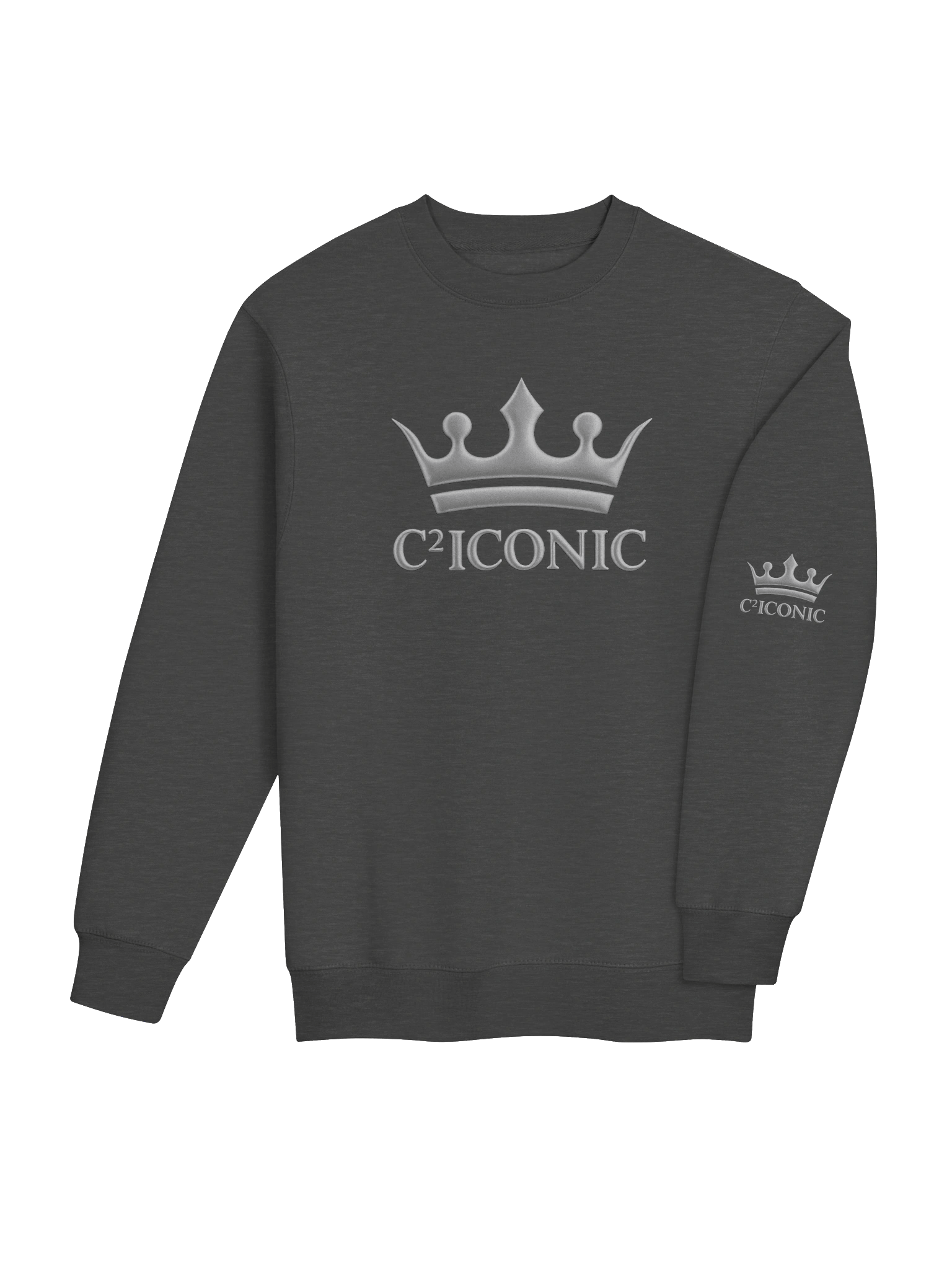 C² ICONIC Silver Metallic Logo Crewneck Sweatshirt product image (21)
