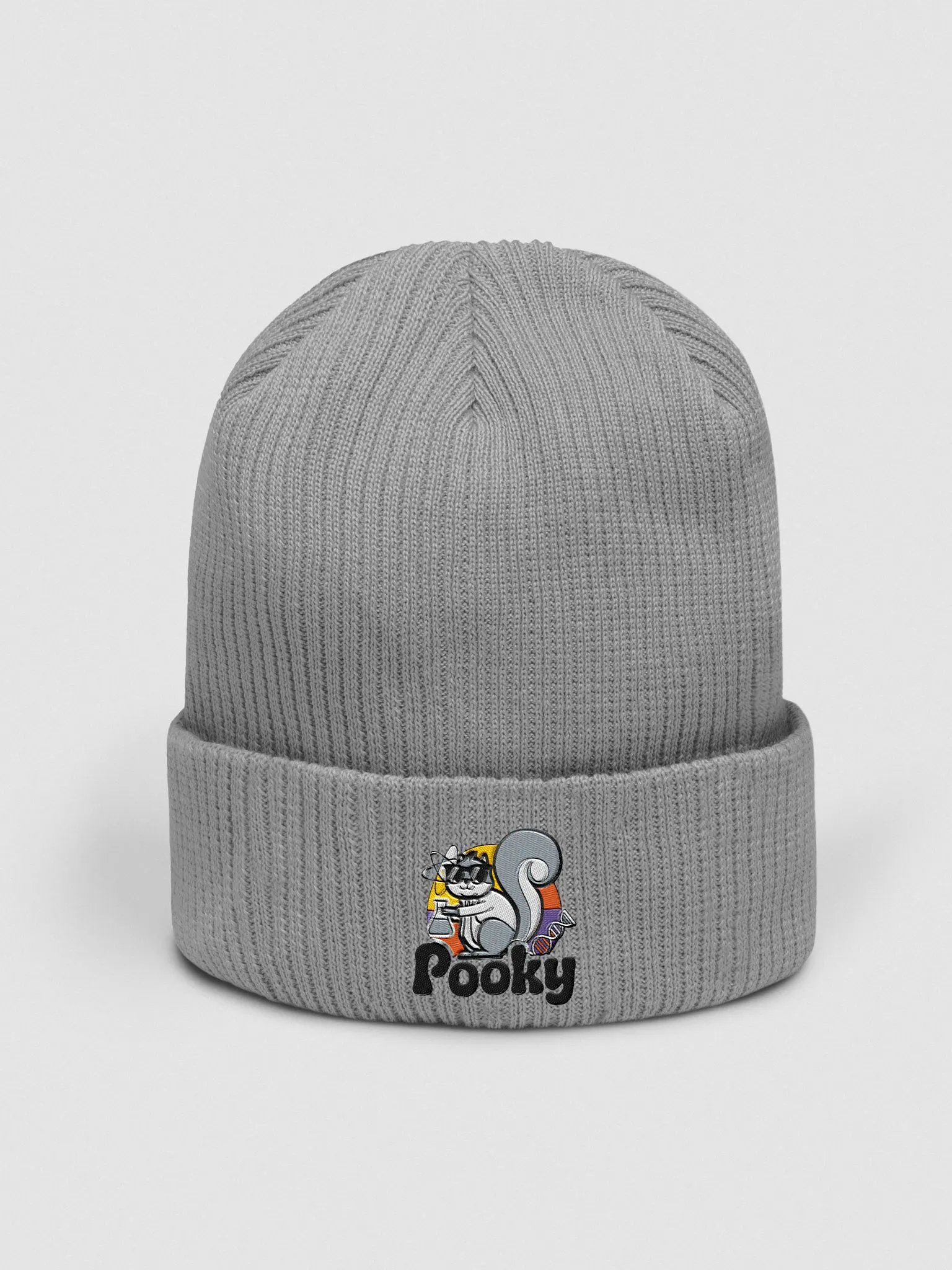 Organic Cotton Embroidered Beanie, Pooky' the mad scientist product image (1)