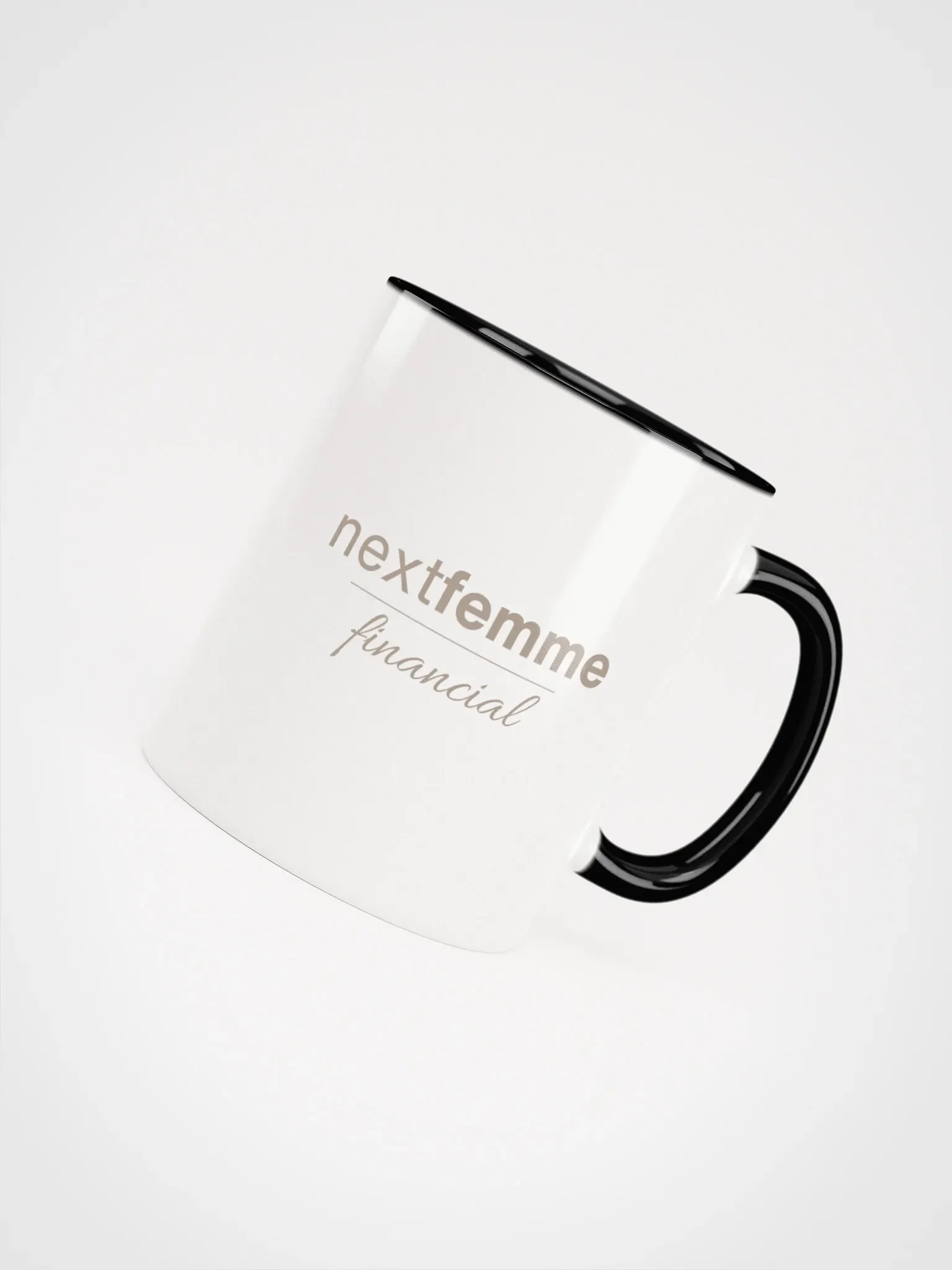Repeated Ceramic Mug with Taupe Logotype product image (4)