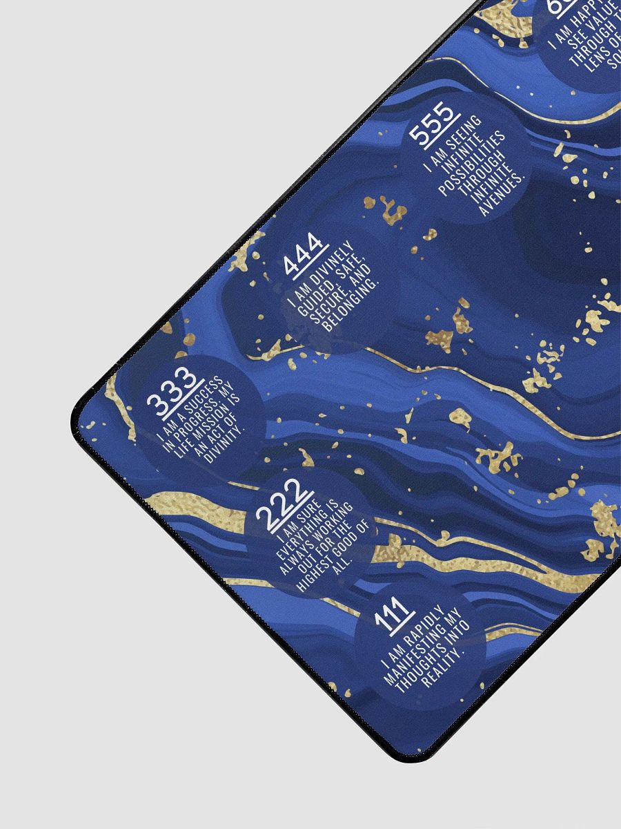 Blue Marbled Manifestation Desk Mat - Inspiring Affirmations & Angel Numbers product image (3)