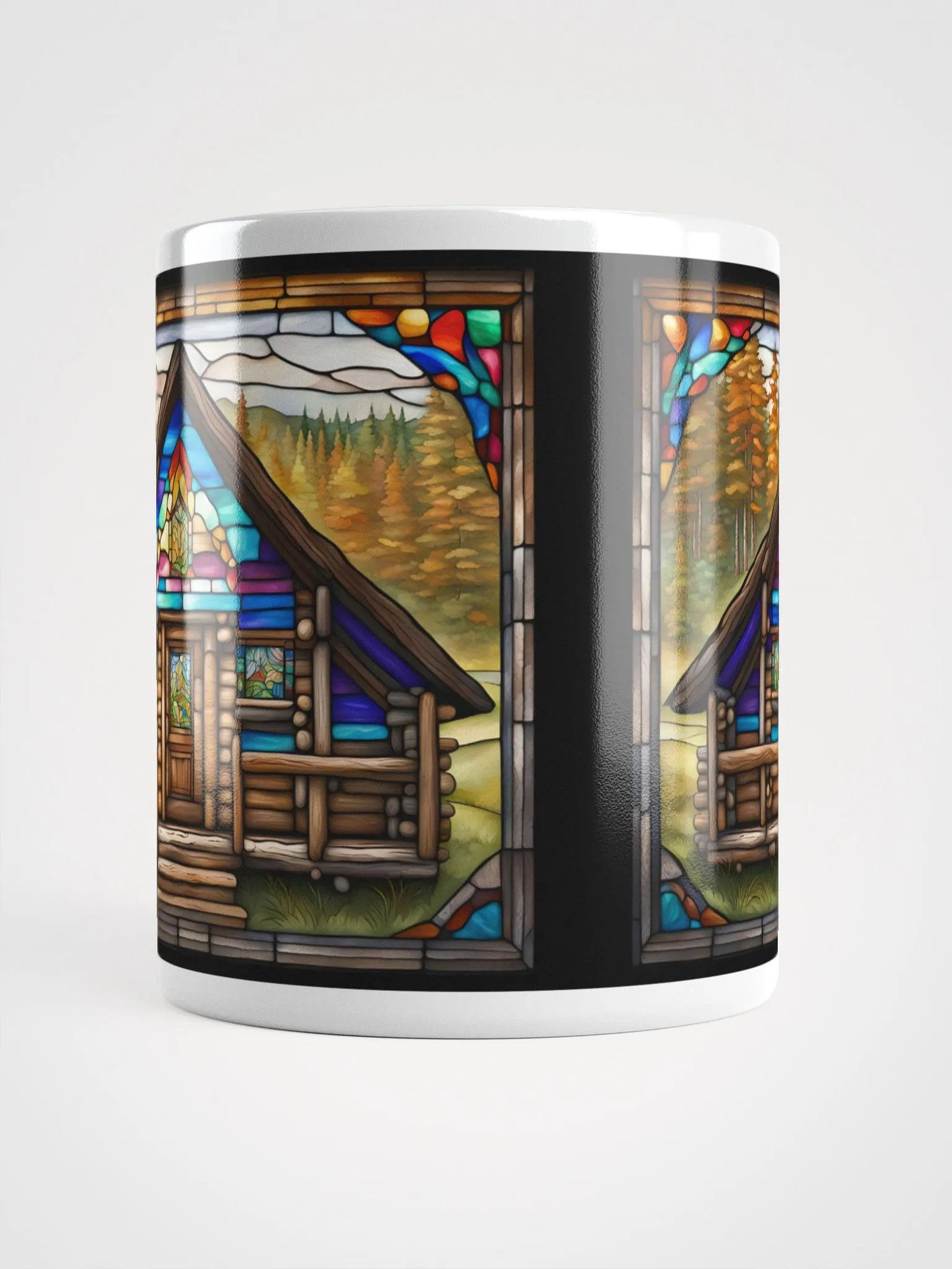 #002 Stained Glass Style Log Cabin Mug product image (10)