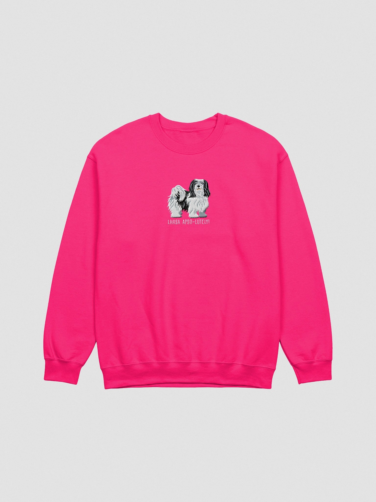 Lhasa Apso-lutely Sweatshirt (Embroidered) of a Lhasa Apso(Black & White) product image (4)