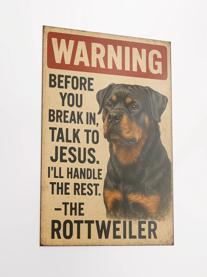 Rottweiler WARNING Before You Break In, Talk To Jesus. I'LL Handle The Rest. Poster product image (4)