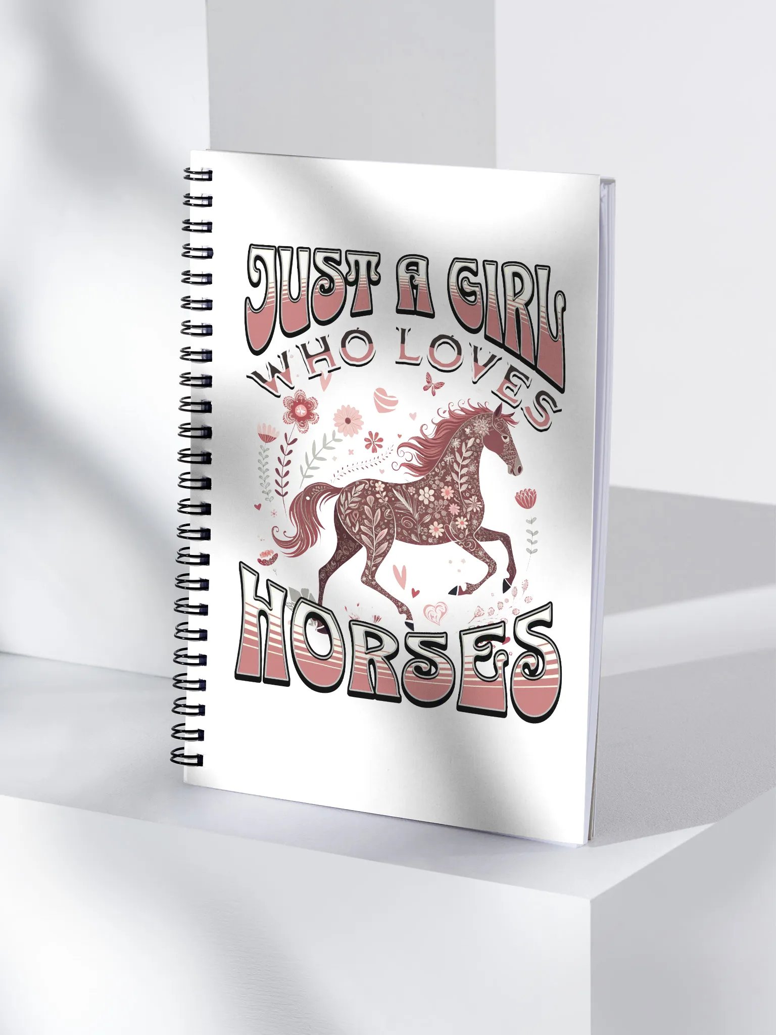 Just A Girl Who Loves Horses Floral Notebook product image (1)