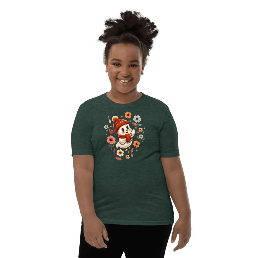 Ghost in a Hat Floral Kids T-Shirt product image (25)
