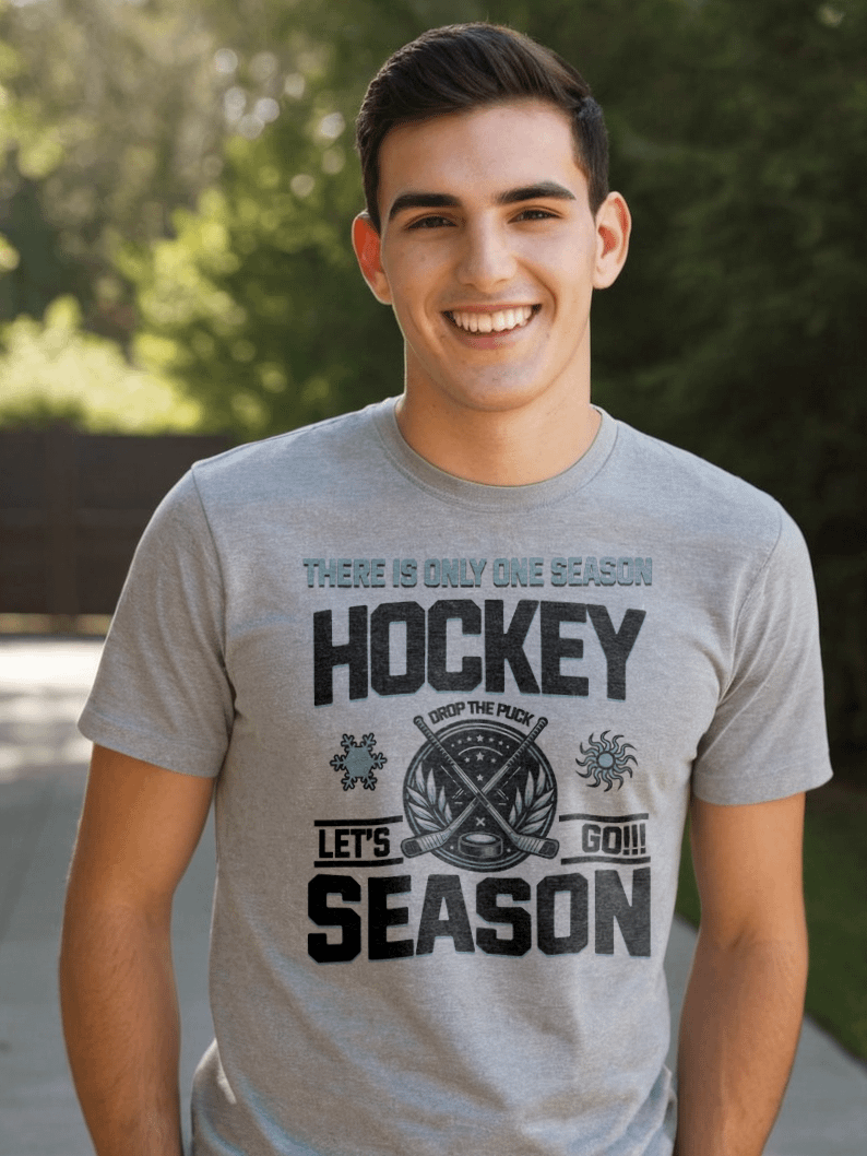 Funny Hockey T-Shirt - There is Only One Season: Hockey Season - Beer League Hockey Shirt for Men - Gift for Year-Round Hockey Players product image (1)