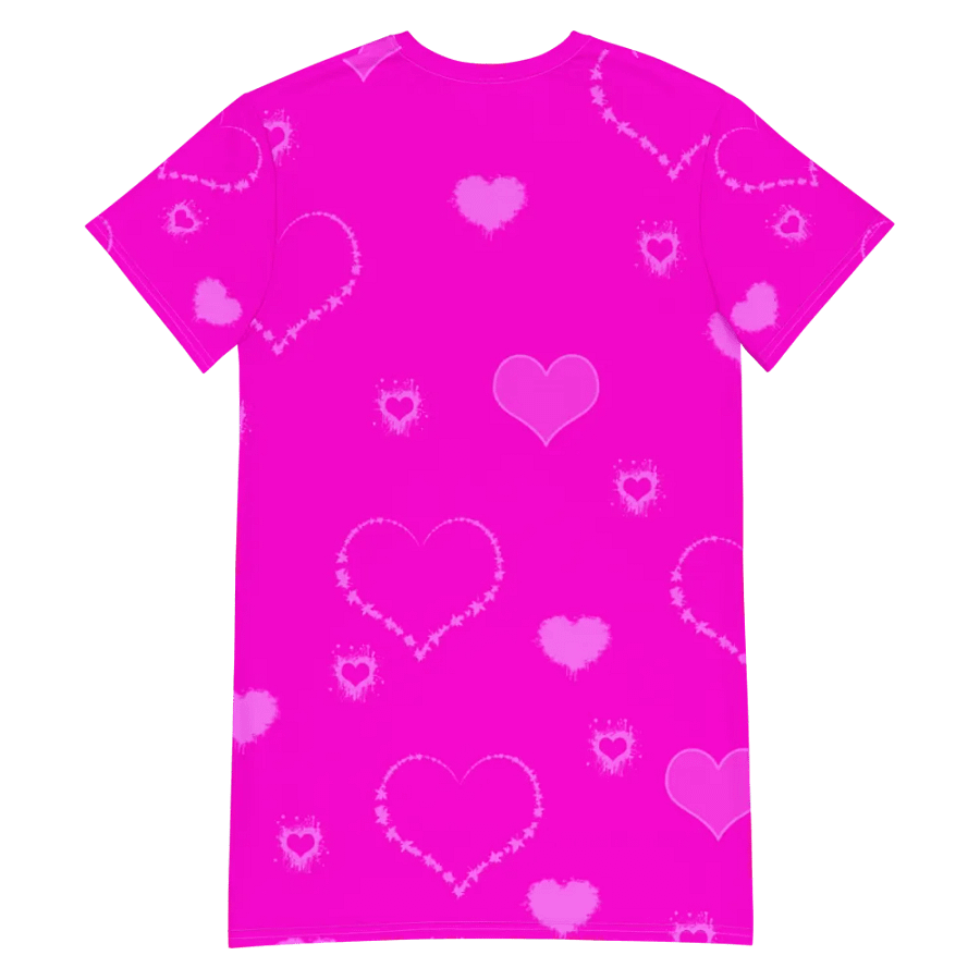 DiesmaHeart Hot Pink Hearts T-Shirt Dress product image (6)