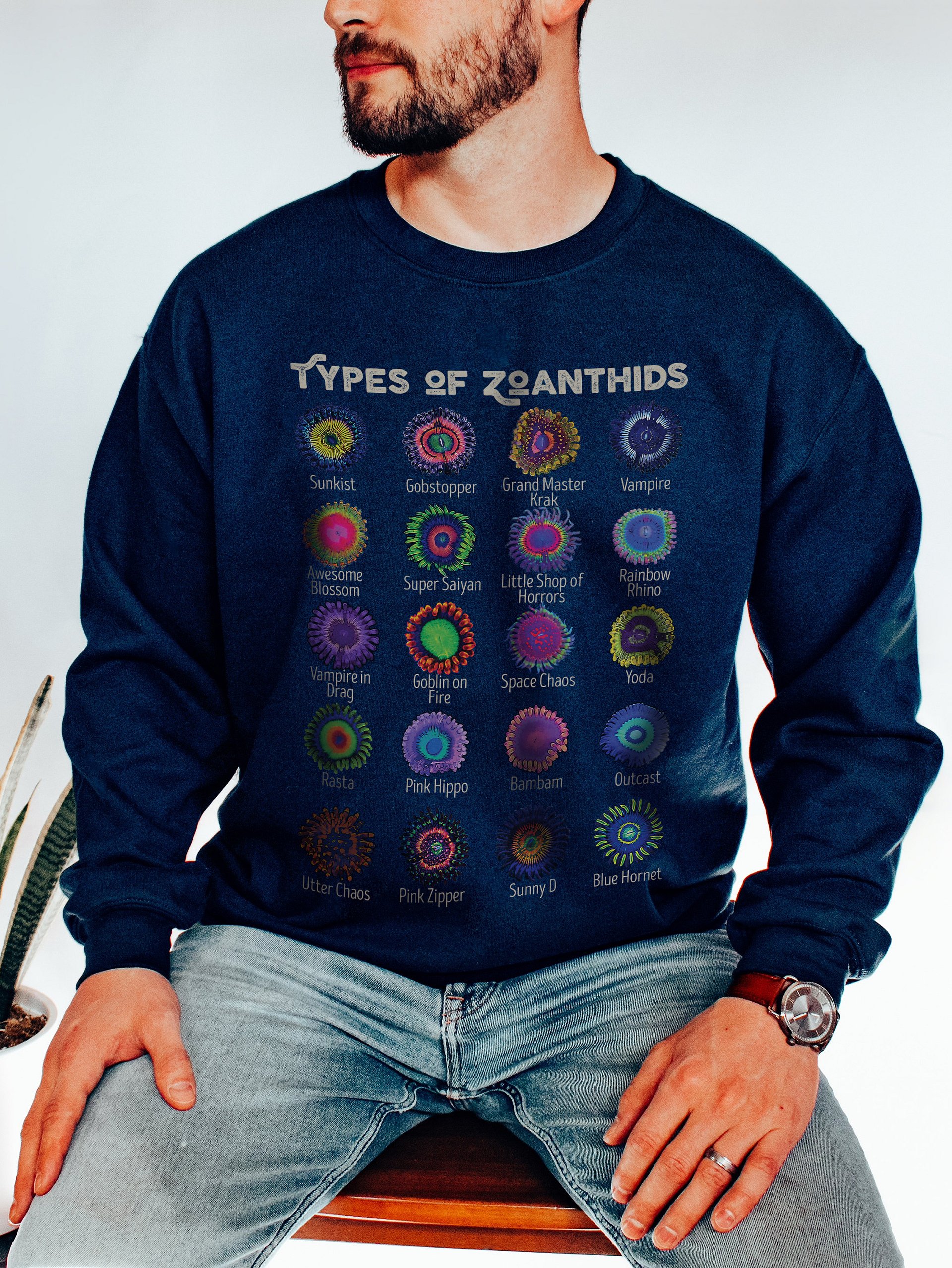 Zoanthid Identification Chart | Sweatshirt for Saltwater and Coral Reef Aquarium Hobbyists product image (15)