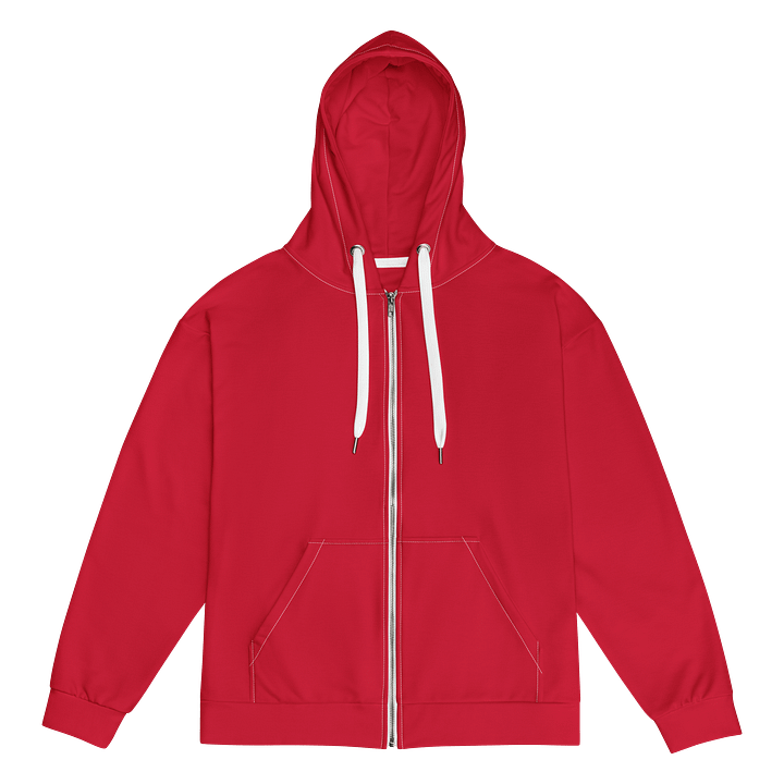 Sports Car Red Solid Color Eco Friendly Unisex Zip Hoodie product image (1)