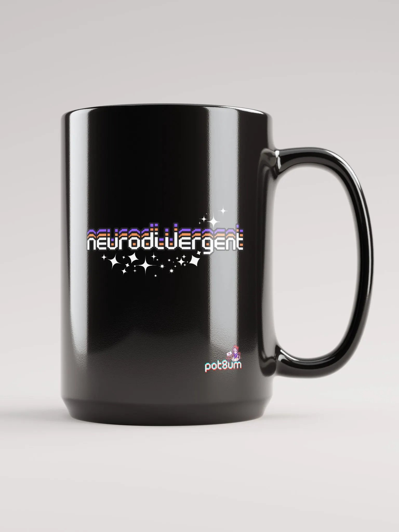 NEURODIVERGENT black glossy mug product image (5)