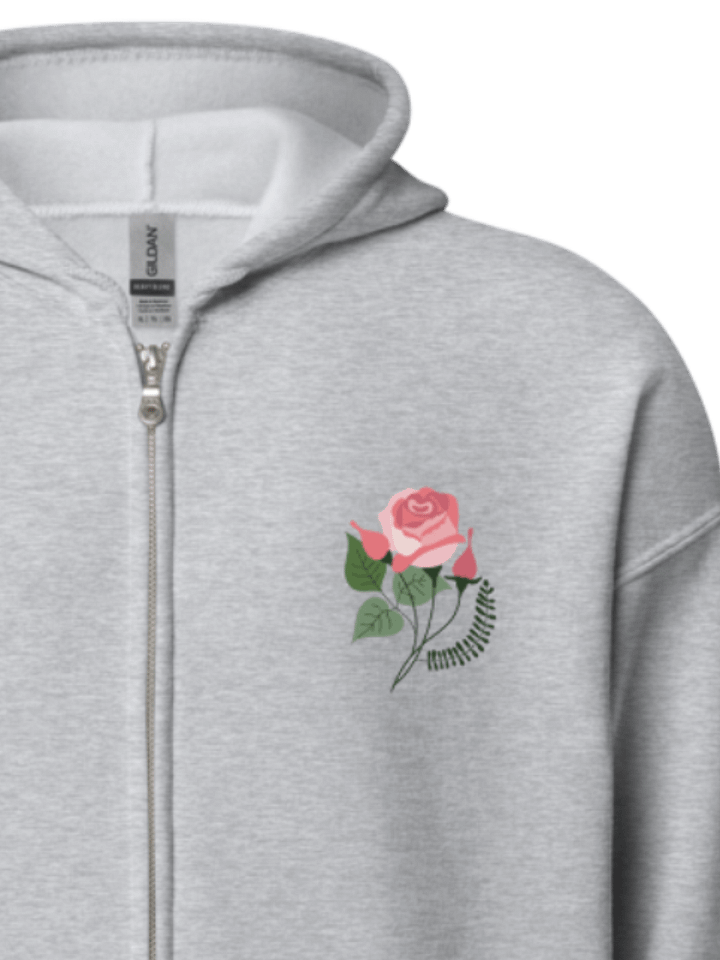 Rose Zip Up Hoodie (Front Only) product image (1)