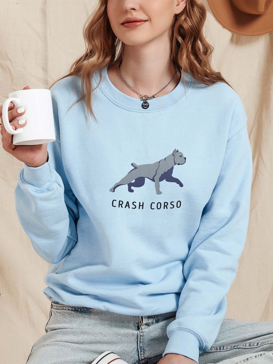 Crash Corso Sweatshirt (Embroidered) of a Cane Corso(Blue) product image (2)