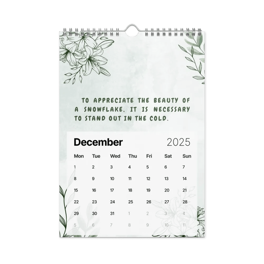 FLORAL INSPIRATIONAL QUOTES WALL CALENDAR 2025 product image (4)