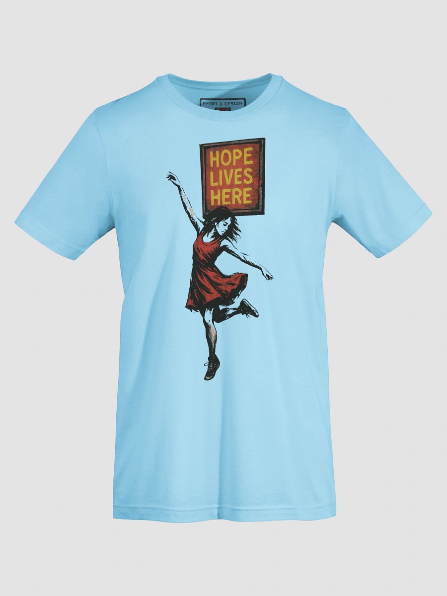 “Hope Lives Here” Urban Street Art T-Shirt – Graffiti-Style Wall Mural Print product image (69)