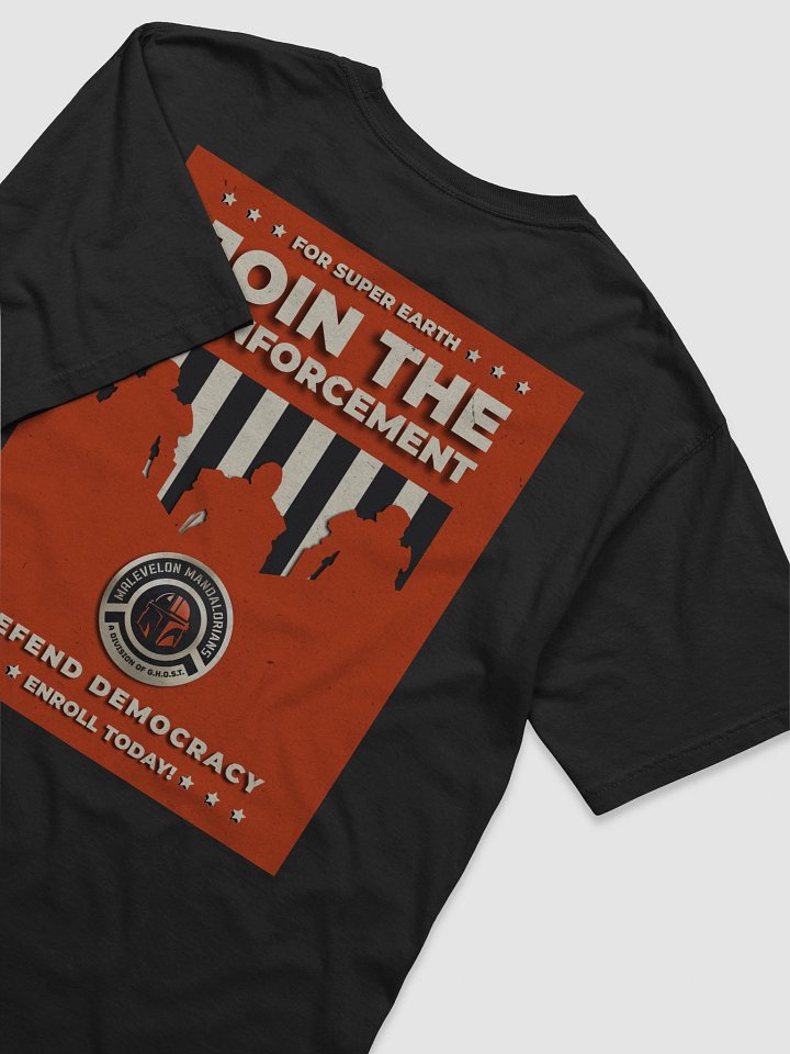 Malevelon Mandalorians Recruitment Poster T-Shirt product image (1)