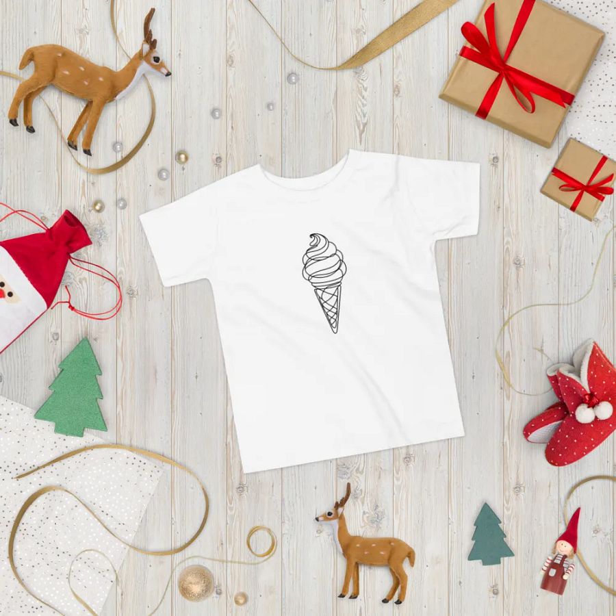 Sweet Summer Vibes: Ice Cream Line Art Toddler T-Shirt product image (25)