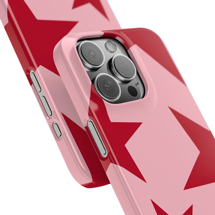 Cherry Red Big Ol Stars iPhone Case product image (2)