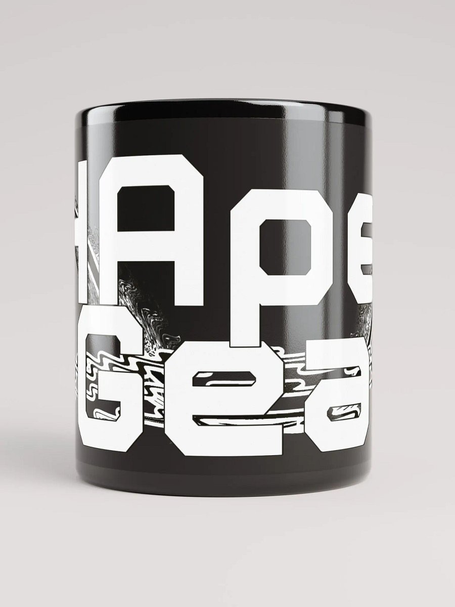 White HApex Gear Black Logo Black Glossy Mug product image (5)