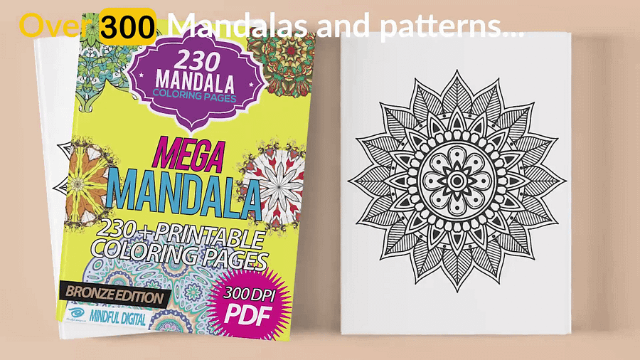 Mega Mandala Printable Coloring Book product image (8)
