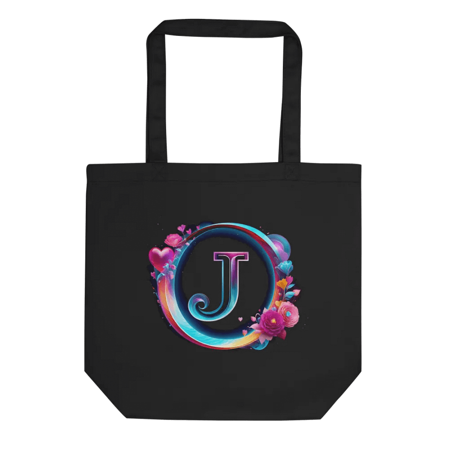 Valentine’s Monogram Letter J(6) Black Tote product image (2)