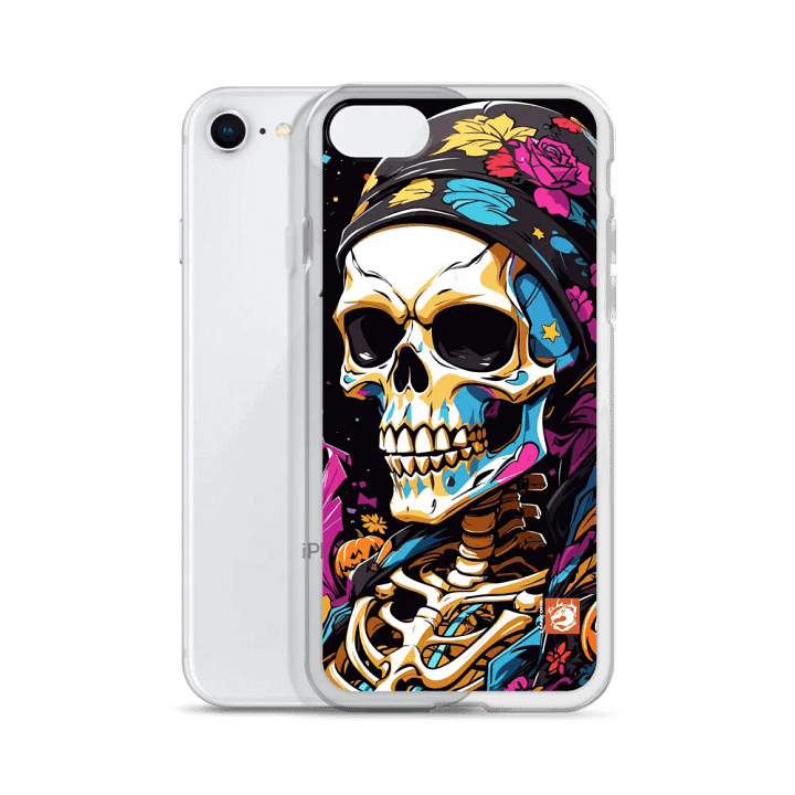 Colorful Halloween Skeleton Clear iPhone Case product image (51)