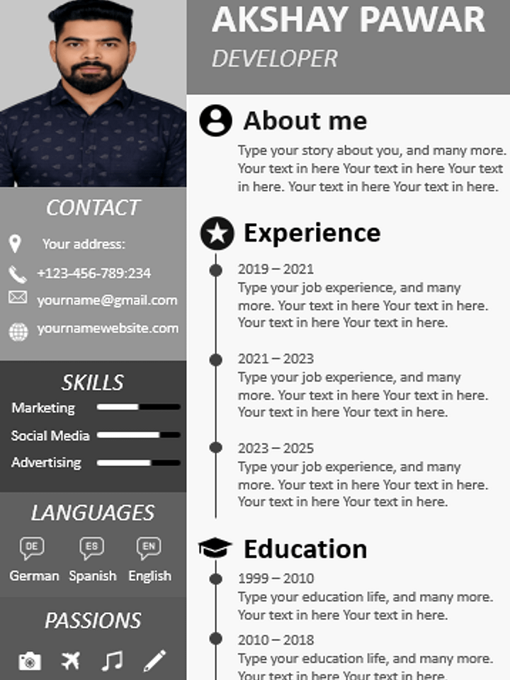 How to Make Professional CV on PowerPoint product image (1)