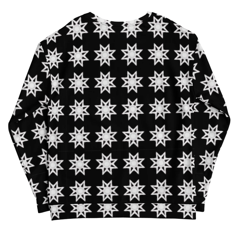 Abstract White Repeating Stars Unisex All Over Print Sweatshirt product image (17)