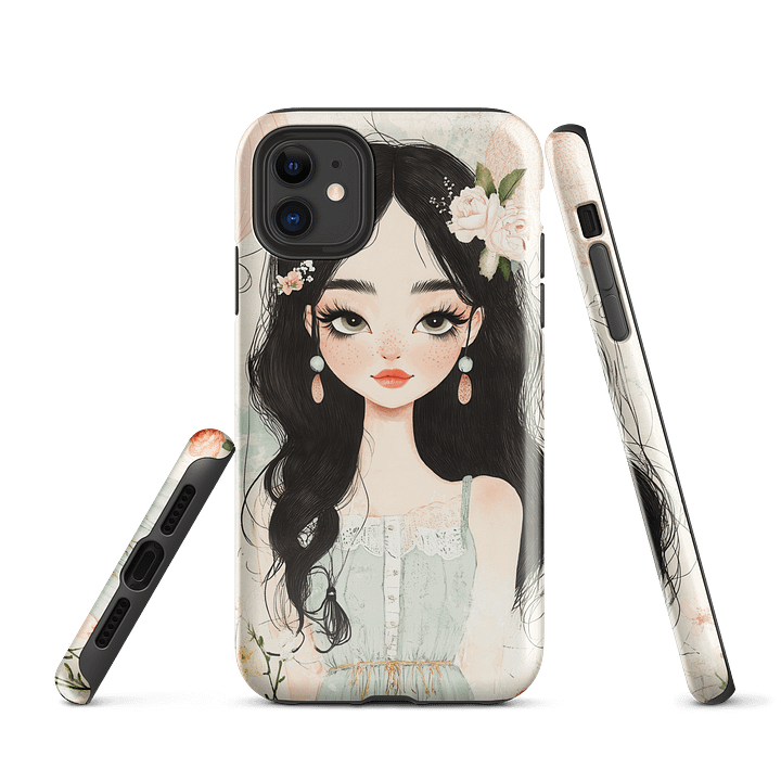 Pastel Girl iPhone® Tough Case | East-Asian Inspired Feminine Art Phone Cover product image (1)