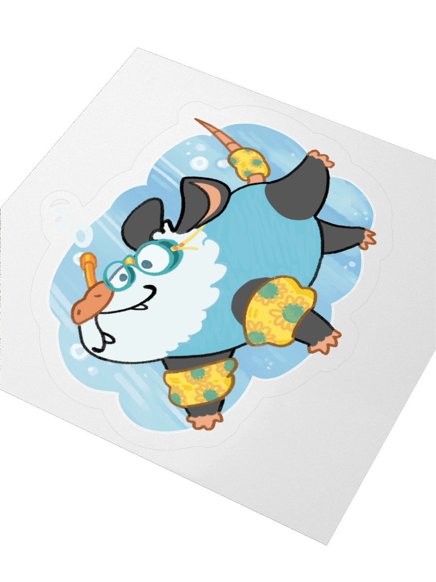 Gone Swimmin Possum Sticker product image (3)