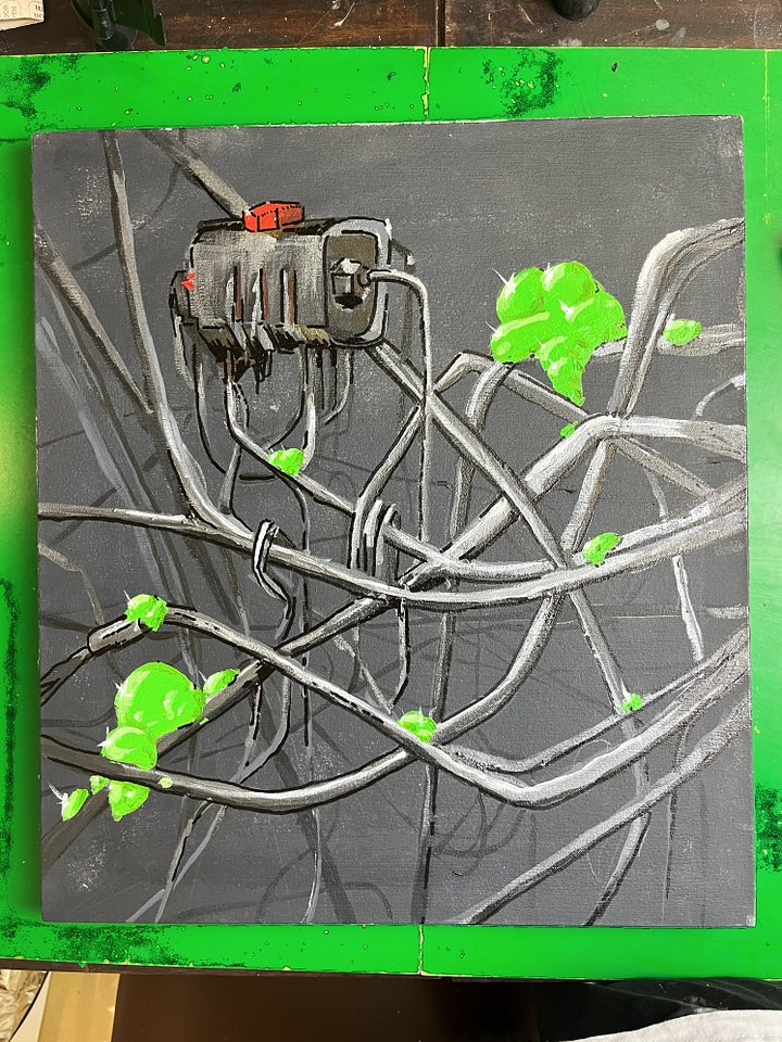 'I hate Cables' original canvas product image (2)