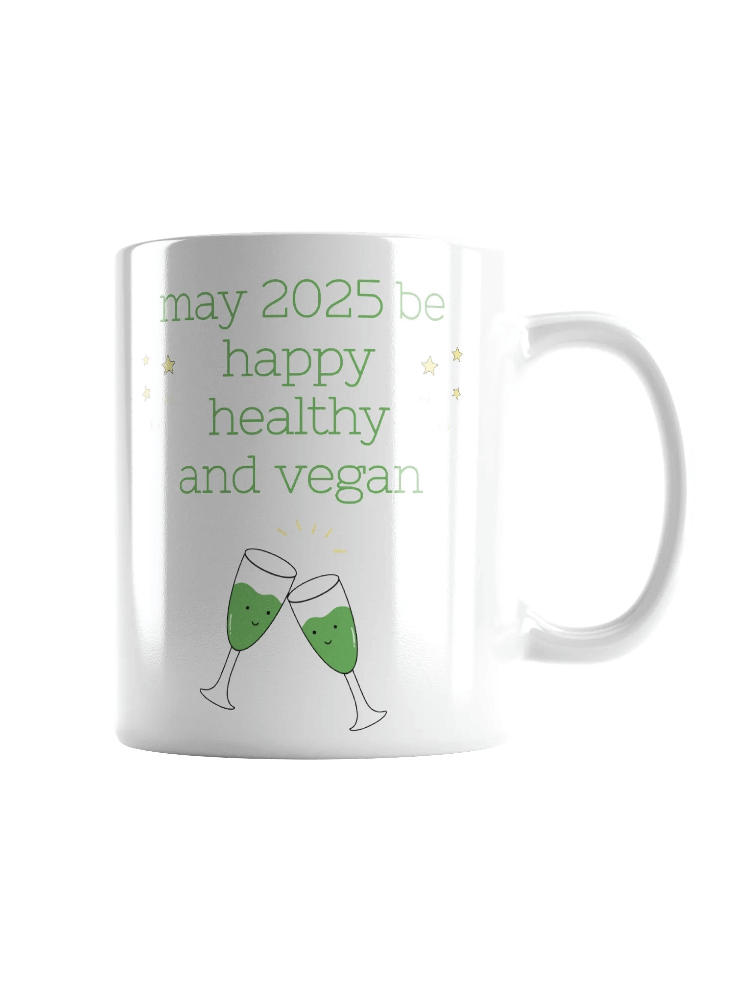 “Happy, Healthy, and Vegan 2025” Coffee or Tea Mug product image (1)