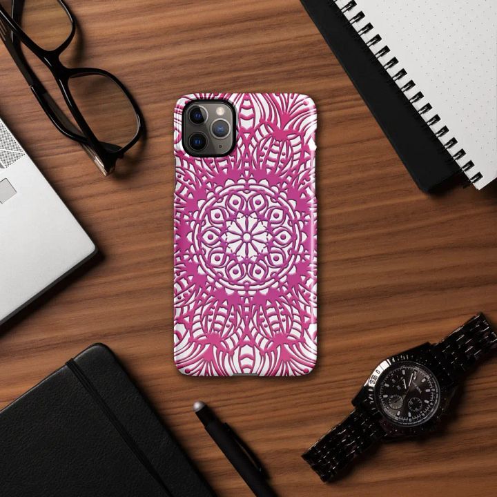 Pink romantic mandala phone case product image (1)