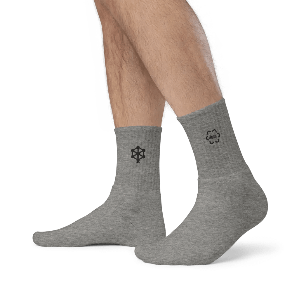 RB Embroidered Socks in Gray product image (4)