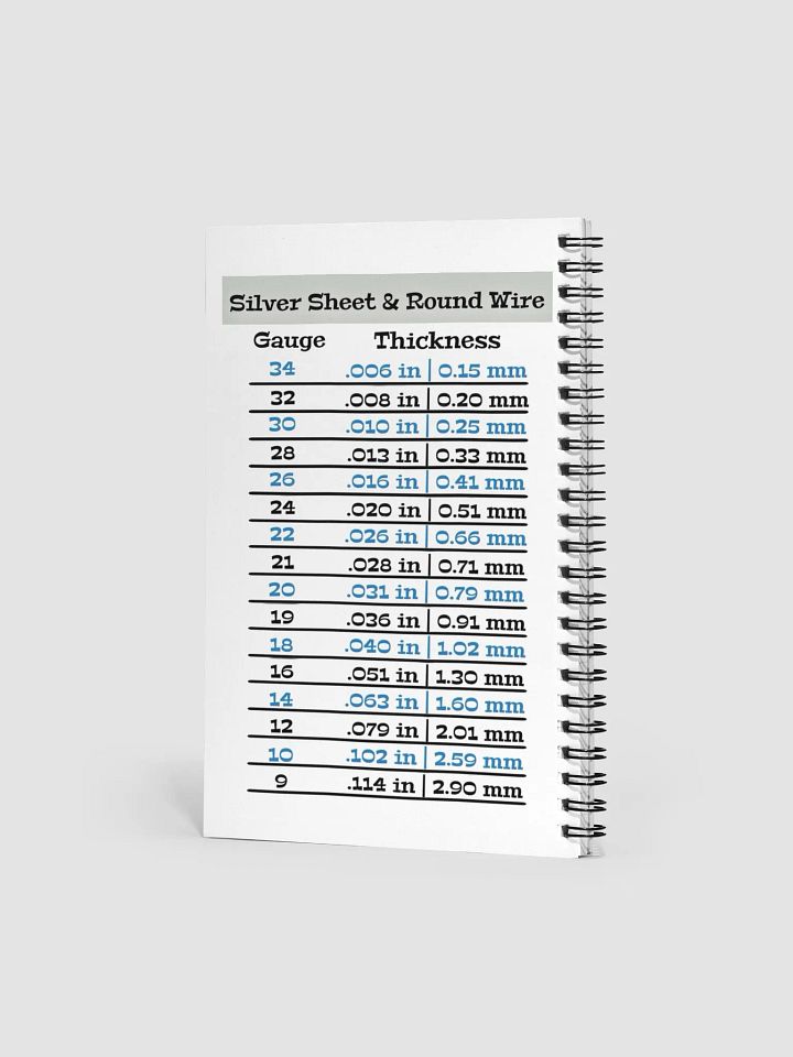 Silversmithing Sketchbook with Gauge Conversions product image (2)