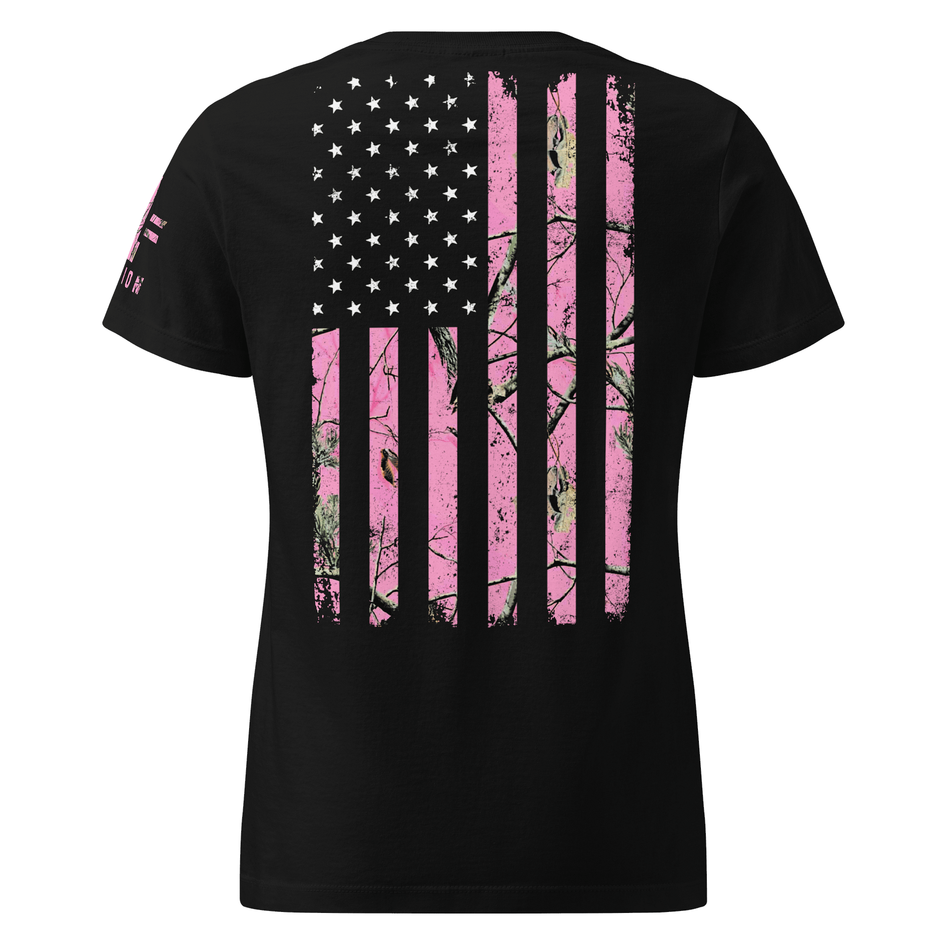 Pink Hunting Camo American Flag Women's Fit product image (1)