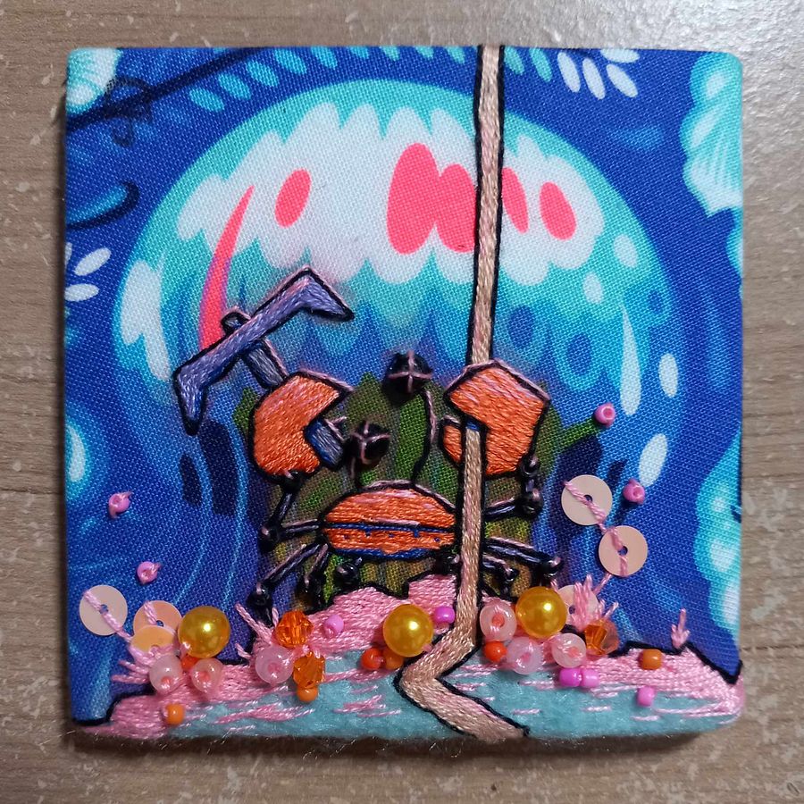 Deep Sea Crab Mech Embroidery Square product image (2)