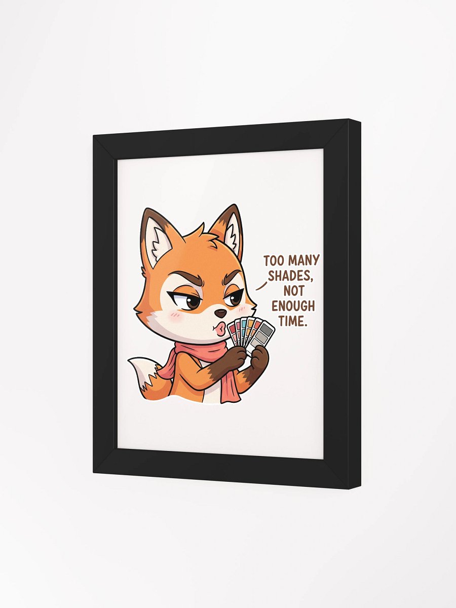 Fashionable Fox with Color Swatches Framed High-Quality Matte Poster product image (3)