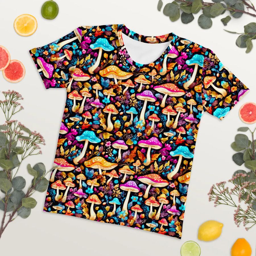Mushroom Pattern All Over Print T-shirt product image (7)