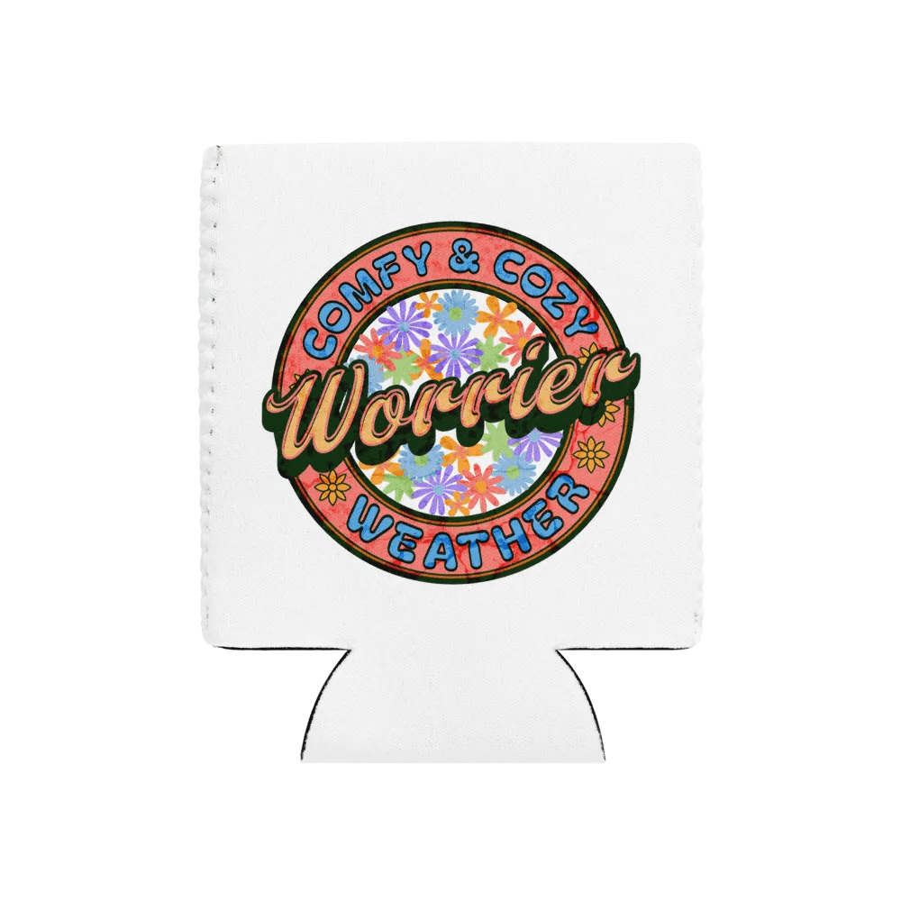 Worrier Comfy And Cozy Weather Retro Floral Coozie Can Cooler product image (1)