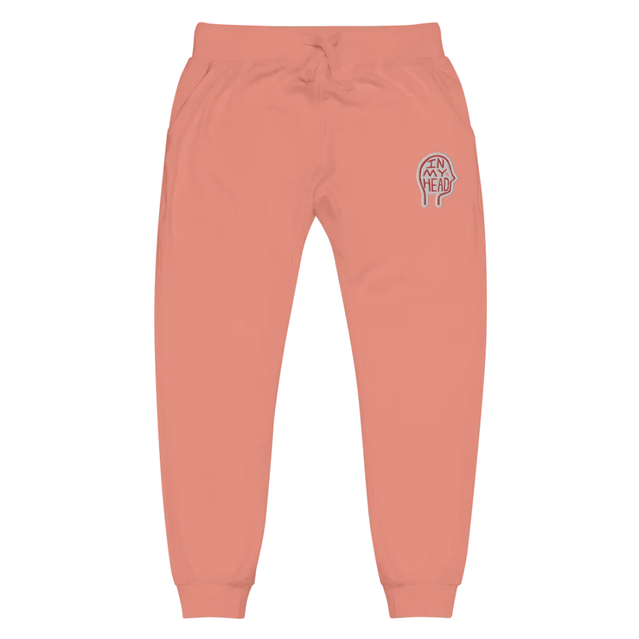 In My Head (red bubble design) embroidered fleece joggers product image (6)